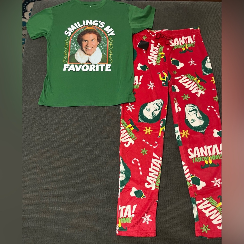 Elf Holiday Pajama T-Shirt and Pajama Pants Set